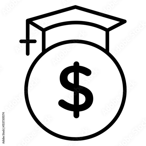 tuition fee icon Thin line vector design
