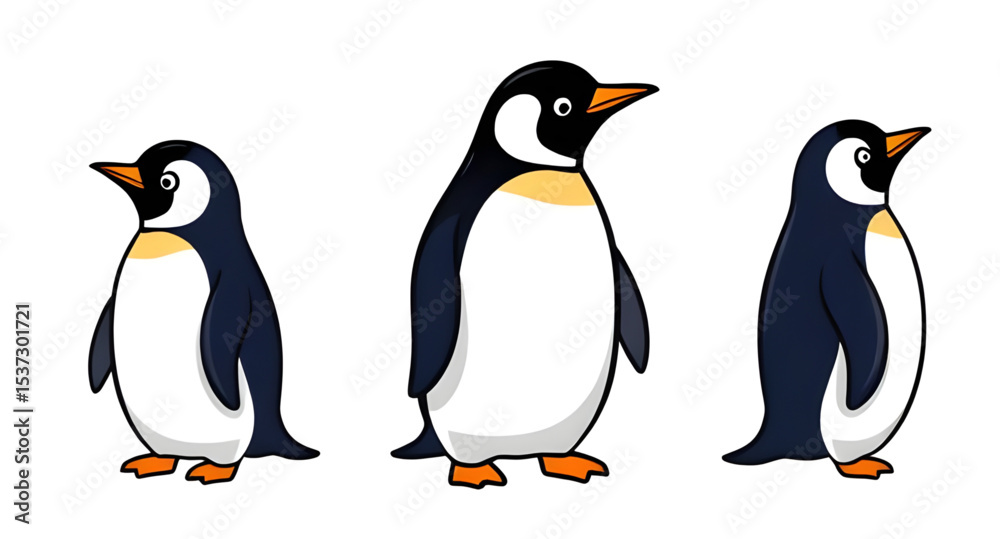 Obraz premium Penguin icon, Penguin vector, Penguin illustration, Cute penguin, Baby penguin, Emperor penguin, Cartoon penguin, Realistic penguin, Penguin clipart, Penguin outline, Penguin silhouette, Flat penguin