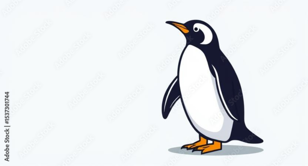 Fototapeta premium Penguin icon, Penguin vector, Penguin illustration, Cute penguin, Baby penguin, Emperor penguin, Cartoon penguin, Realistic penguin, Penguin clipart, Penguin outline, Penguin silhouette, Flat penguin