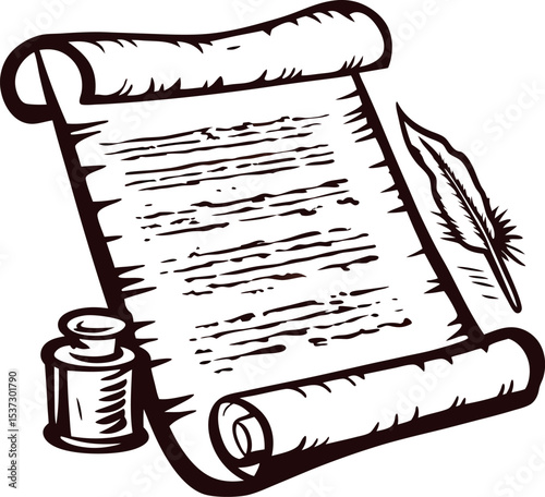 sketch-of-an-ancient-manuscript-with-curled-edges- (1).eps