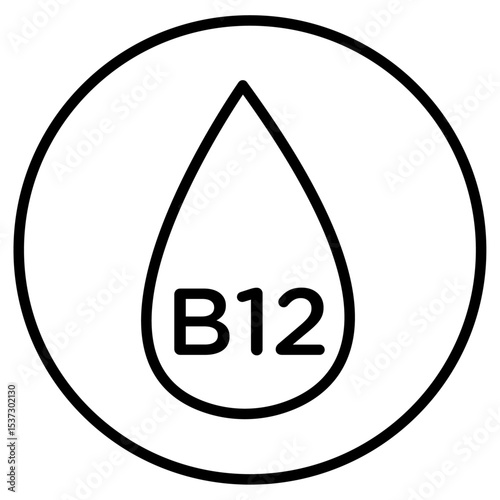 Vitamin B12 drop icon Thin line vector design