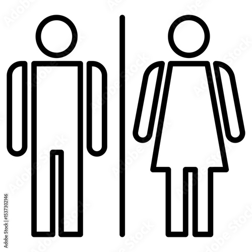 wc toilet door plate icon Thin line vector design
