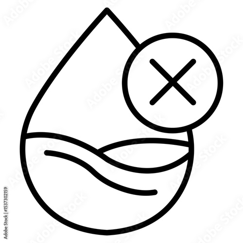 Water not clear icon Thin line vector design