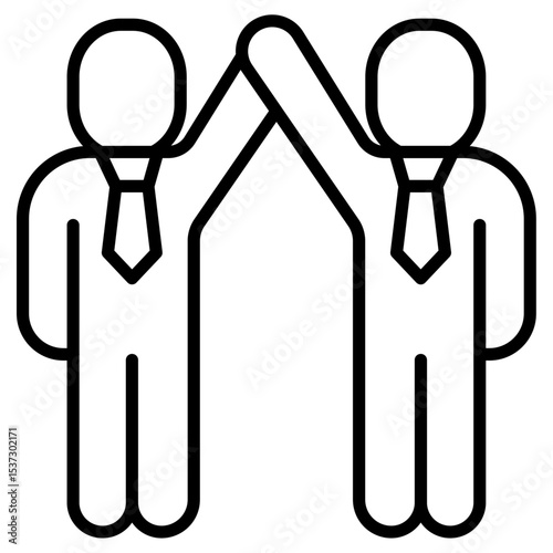 Win-Win Business deal icon Thin line vector design