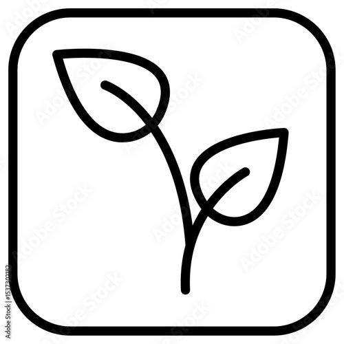 Young sprout icon Thin line vector design