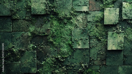 Decayed, overgrown stone wall