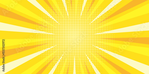 Yellow comic book background. Modern creative pop art orange halftone style background. modern
