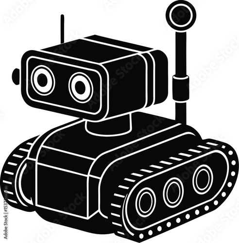 retro robot vector illustration