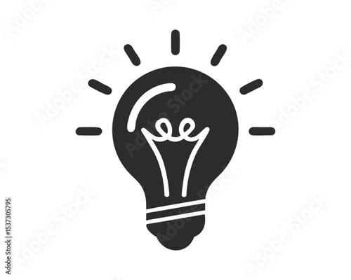 Creative Lightbulb Idea Icon for Innovation and Solution Concept