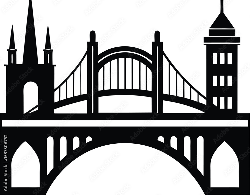 Obraz premium bridge vector illustration