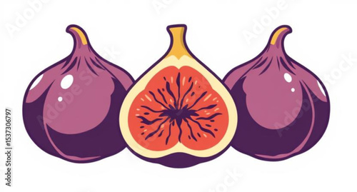 Fig icon, Fig vector, Fig illustration, Whole fig, Sliced fig, Fresh fig, Purple fig, Green fig, Ripe fig, Fig cut in half, Fig with seeds, Juicy fig, Sweet fig, Fig fruit icon, Realistic fig, Cartoon