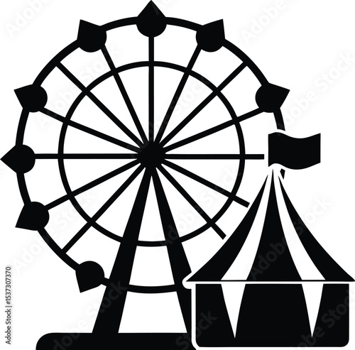 ferris wheel isolated on white