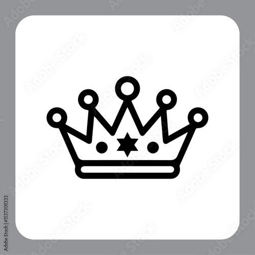 Vector crown icon illustration isolated with golden royal design and luxury symbolism