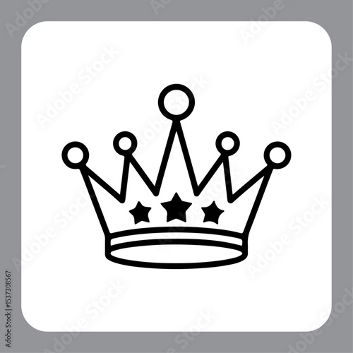 Vector crown icon illustration isolated with golden royal design and luxury symbolism