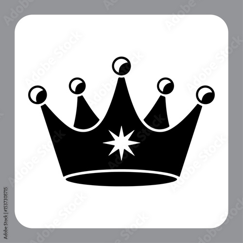 Vector crown icon illustration isolated with golden royal design and luxury symbolism