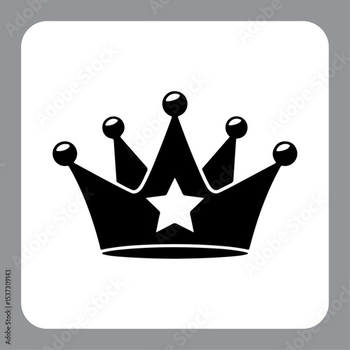 Vector crown icon on a metal internet button with golden royal design and luxury symbolism