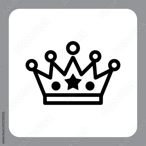 Vector crown icon on a metal internet button with golden royal design and luxury symbolism