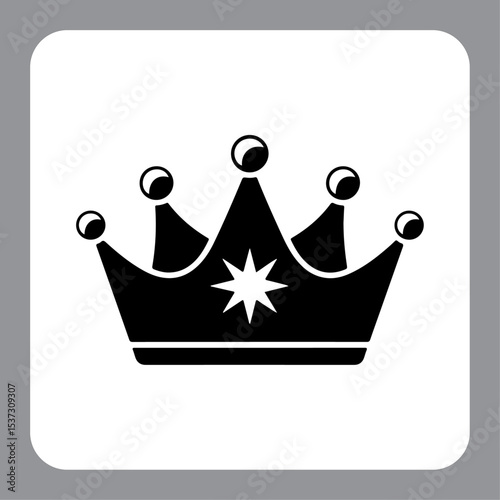 Vector crown icon on a metal internet button with golden royal design and luxury symbolism