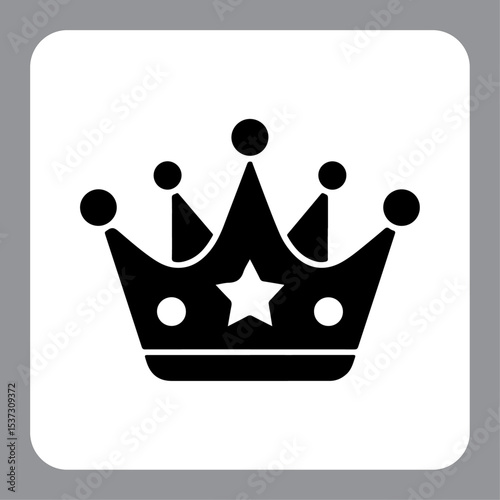 Vector crown icon on a metal internet button with golden royal design and luxury symbolism