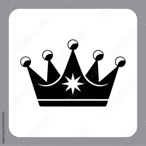 Vector crown icon on a metal internet button with golden royal design and luxury symbolism