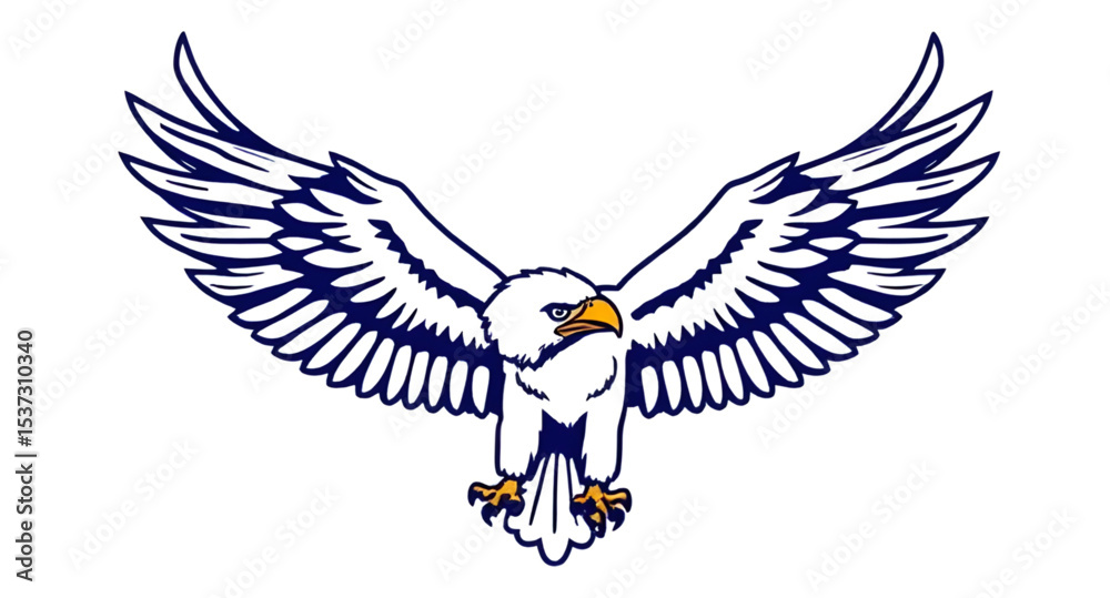 Fototapeta premium Eagle icon, Eagle vector, Eagle illustration, Bald eagle, Soaring eagle, Flying eagle, Eagle wings spread, Eagle in flight, Powerful bird, Eagle head icon, Majestic eagle, American eagle, Realistic ea
