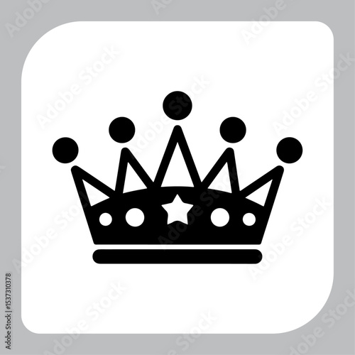 Royal Crown Icon Set with Family and Love Symbols