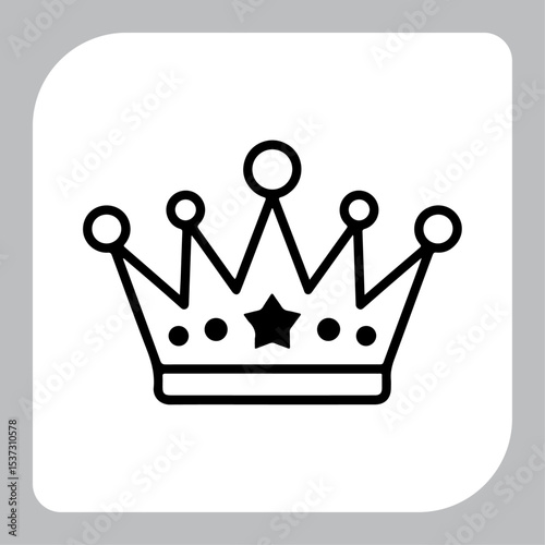 Royal Crown Icon Set with Family and Love Symbols
