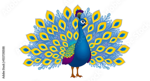 Peacock icon, Peacock vector, Peacock illustration, Colorful bird, Peacock feathers, Peacock with tail open, Majestic peacock, Elegant bird, Peacock clipart, Royal bird, Exotic bird, Peacock silhouett