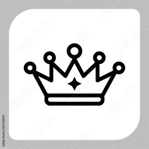 Royal Crown Icon Set with Family and Love Symbols