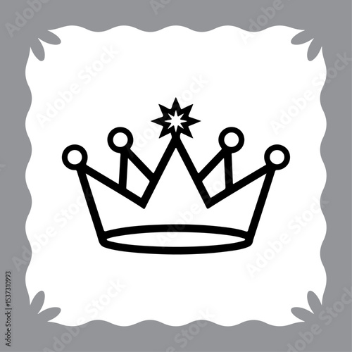 Royal Crown Icon Set with Family and Love Symbols