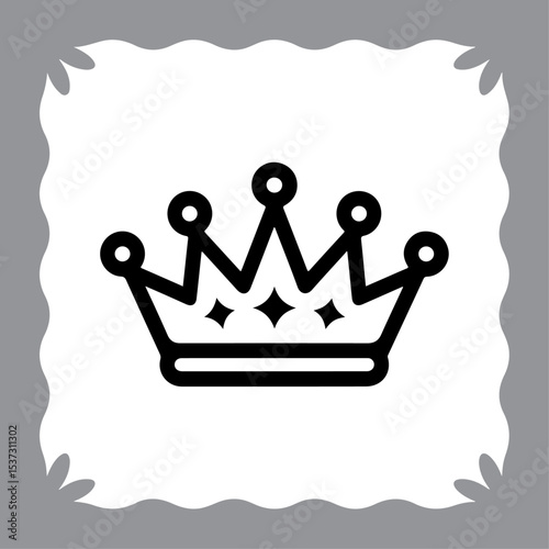 Golden Crown Icon Set with Royal and Justice Symbols on White Background