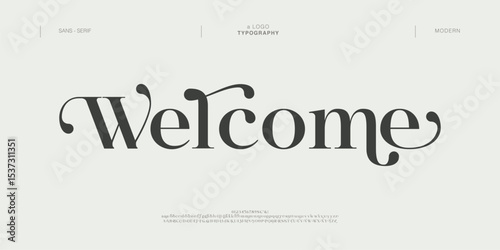 Welcome elegant Modern beauty font alphabet logo. Typography beautiful luxury minimal elegant serif fonts fashion wedding vintage retro logos. vector illustration
