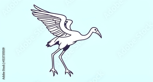 White stork icon, White stork vector, Stork illustration, Flying stork, Stork silhouette, Stork outline, Stork with baby, Stork and bundle, Bird carrying baby, Bird in flight, White bird vector, Long-