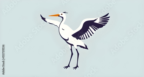 White stork icon, White stork vector, Stork illustration, Flying stork, Stork silhouette, Stork outline, Stork with baby, Stork and bundle, Bird carrying baby, Bird in flight, White bird vector, Long-