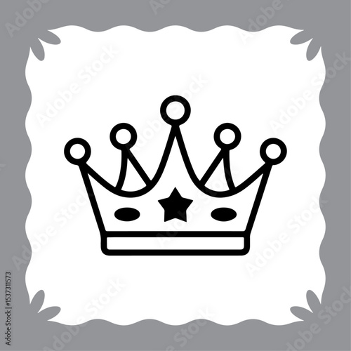 Golden Crown Icon Set with Royal and Justice Symbols on White Background