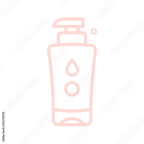 Gentle facial cleanser bottle line art icon for skincare and hygiene