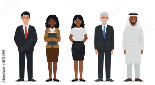 Diverse business team concept for global collaboration and professional representation vector illustration