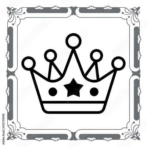 Golden Crown Icon Set with Royal and Justice Symbols on White Background