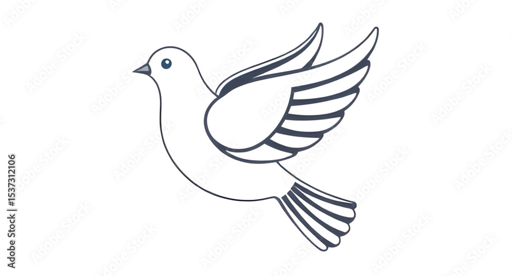Obraz premium Dove icon, Dove vector, Bird icon, Peace dove, White dove, Flying dove, Dove silhouette, Dove outline, Dove illustration, Dove clipart, Love dove, Wedding dove, Religious dove, Dove in flight, Dove wi