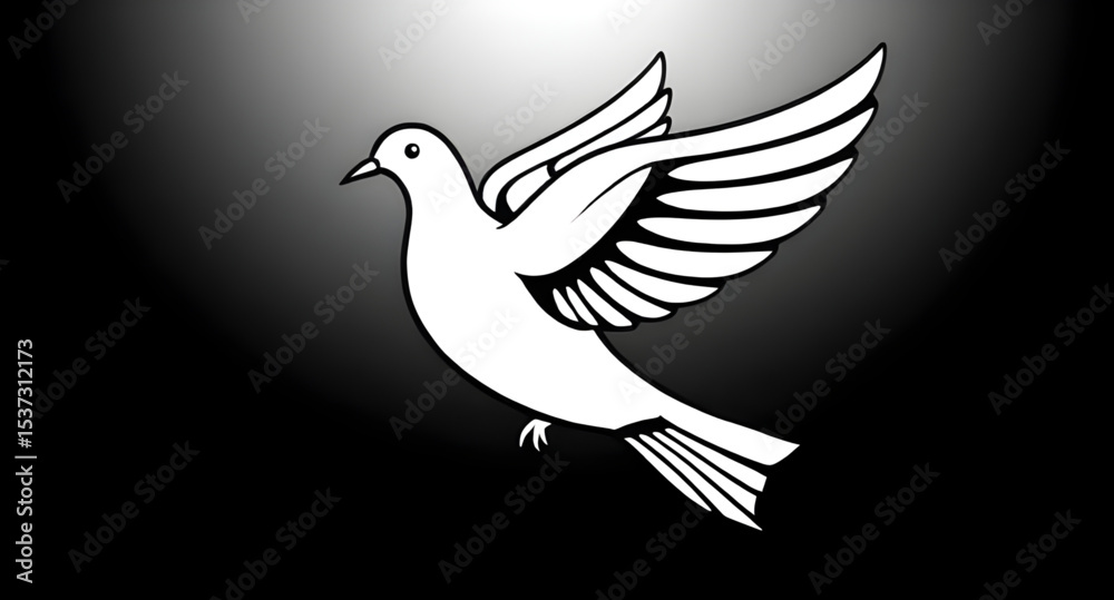 Obraz premium Dove icon, Dove vector, Bird icon, Peace dove, White dove, Flying dove, Dove silhouette, Dove outline, Dove illustration, Dove clipart, Love dove, Wedding dove, Religious dove, Dove in flight, Dove wi