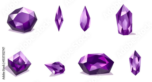 Amethyst icon, Amethyst vector, Purple gemstone, Crystal icon, Gemstone illustration, Amethyst crystal, Raw amethyst, Cut amethyst, Sparkling amethyst, Amethyst cluster, Birthstone icon, February birt