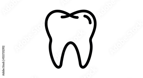 Minimalist tooth icon for dental health and hygiene concepts vector illustration