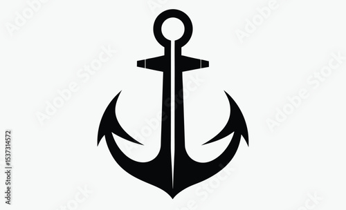 Anchor silhouette, ship wheel icon, anchor symbols  vector silhouettes anchor with rope Steering Wheel Captain Boat Ship Yacht Compass Transport logo design inspiration, marine compass vector  