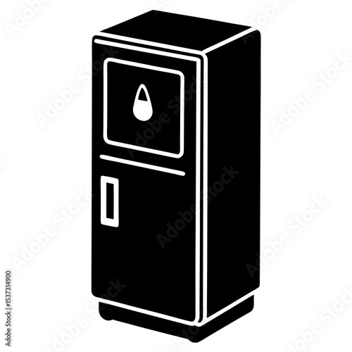 fridge-with-water-dispenser-icon-on-white-background