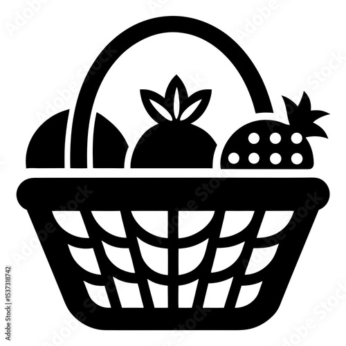 vector illustration of a basket with berries
