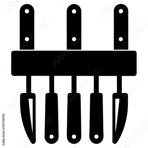 set of black and white wooden handles
