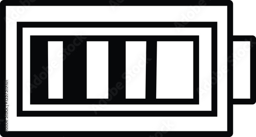 battery charging icon vector illustration black  and  white  icon design