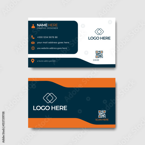 Modern Business Card Template Corporate Visiting Card Design Professional Identity Card Layout, Double-sided creative business card ,