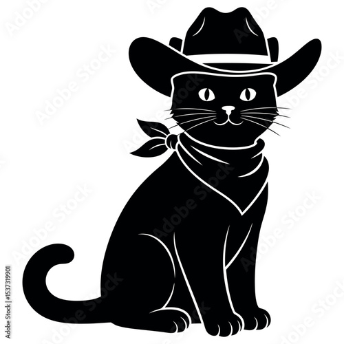 Relaxed Cat in Cowboy Gear