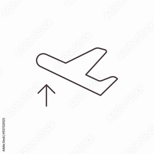 airplane ascending arrow icon sign vector